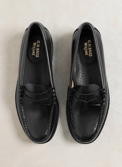 G.H. Bass Weejun Larson Penny Loafers - Black Leather - Percival