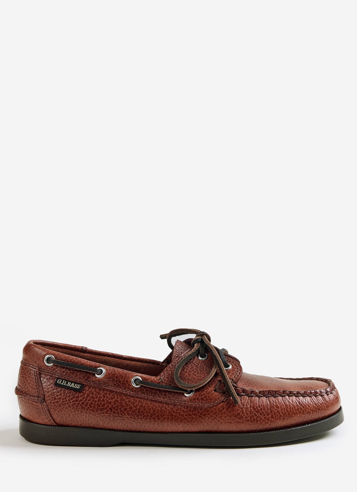 G.H.Bass - Jetty II Boater 2 Eye - Textured Tan Leather