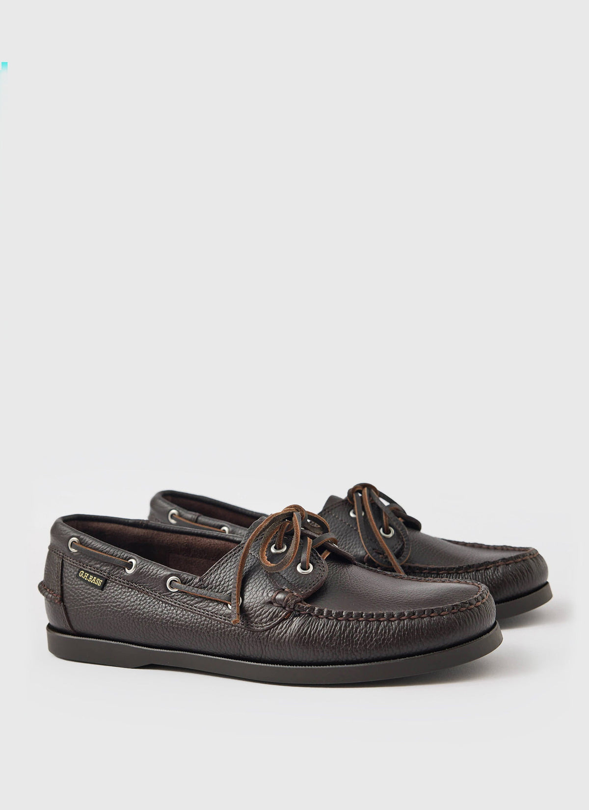 G.H.Bass - Jetty II Boater 2 Eye - Textured Dark Brown