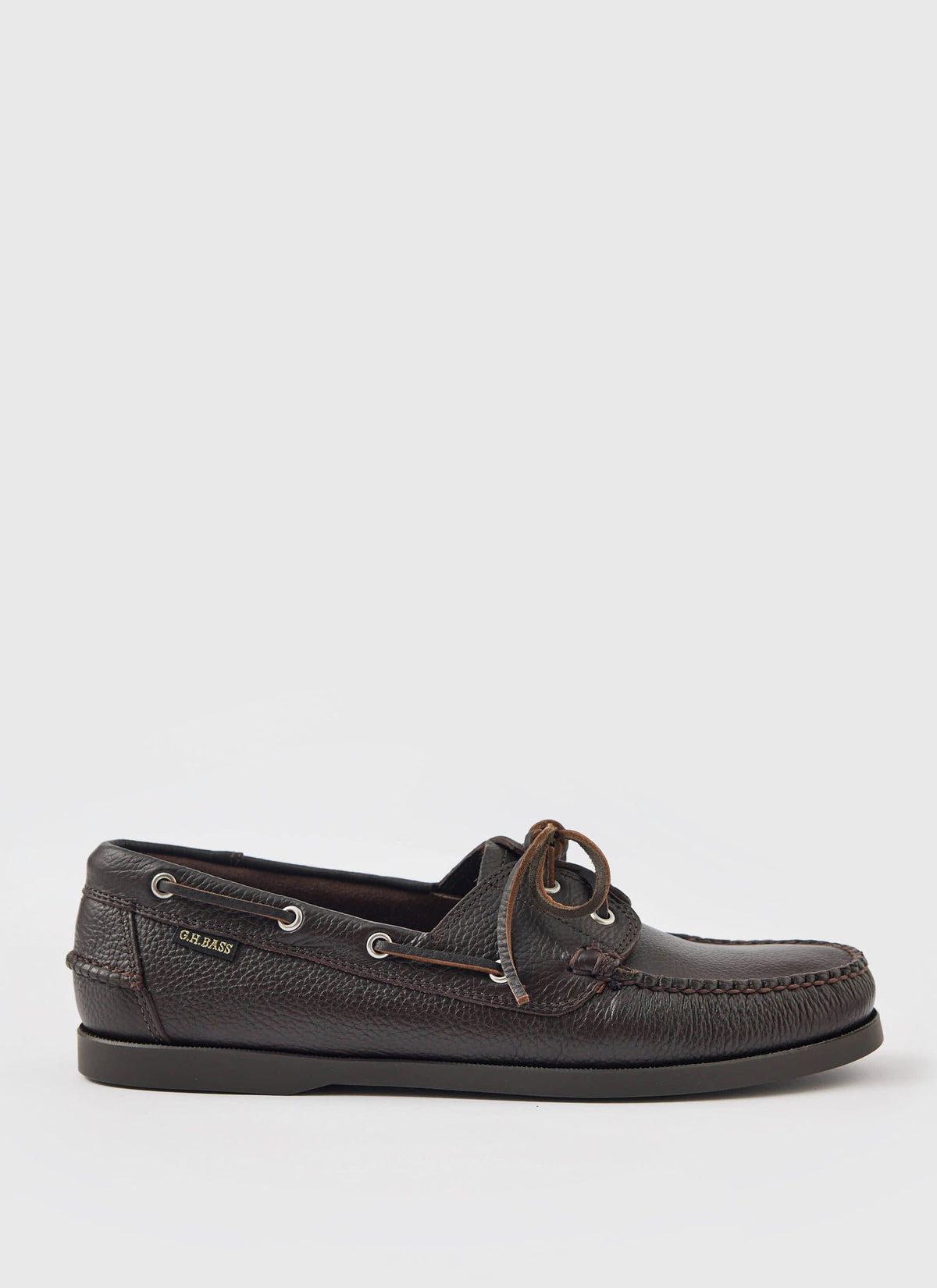 G.H.Bass - Jetty II Boater 2 Eye - Textured Dark Brown