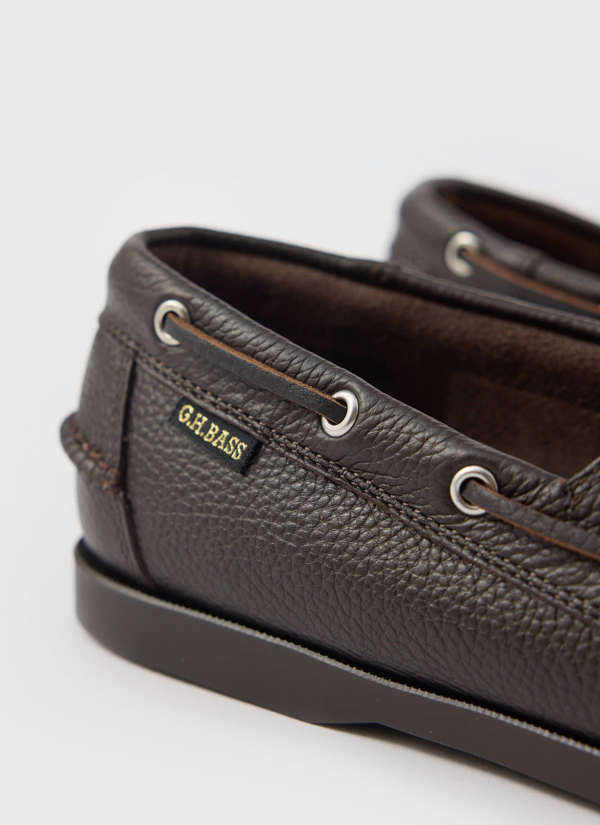 G.H.Bass - Jetty II Boater 2 Eye - Textured Dark Brown