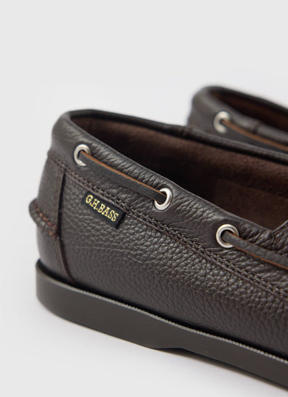 G.H.Bass - Jetty II Boater 2 Eye - Textured Dark Brown