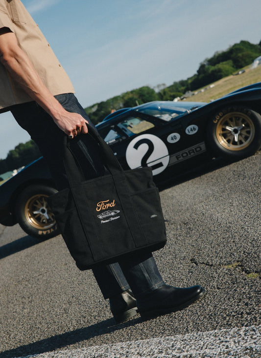 Embroidered Tote Bag - Canvas - Black - Ford x Percival