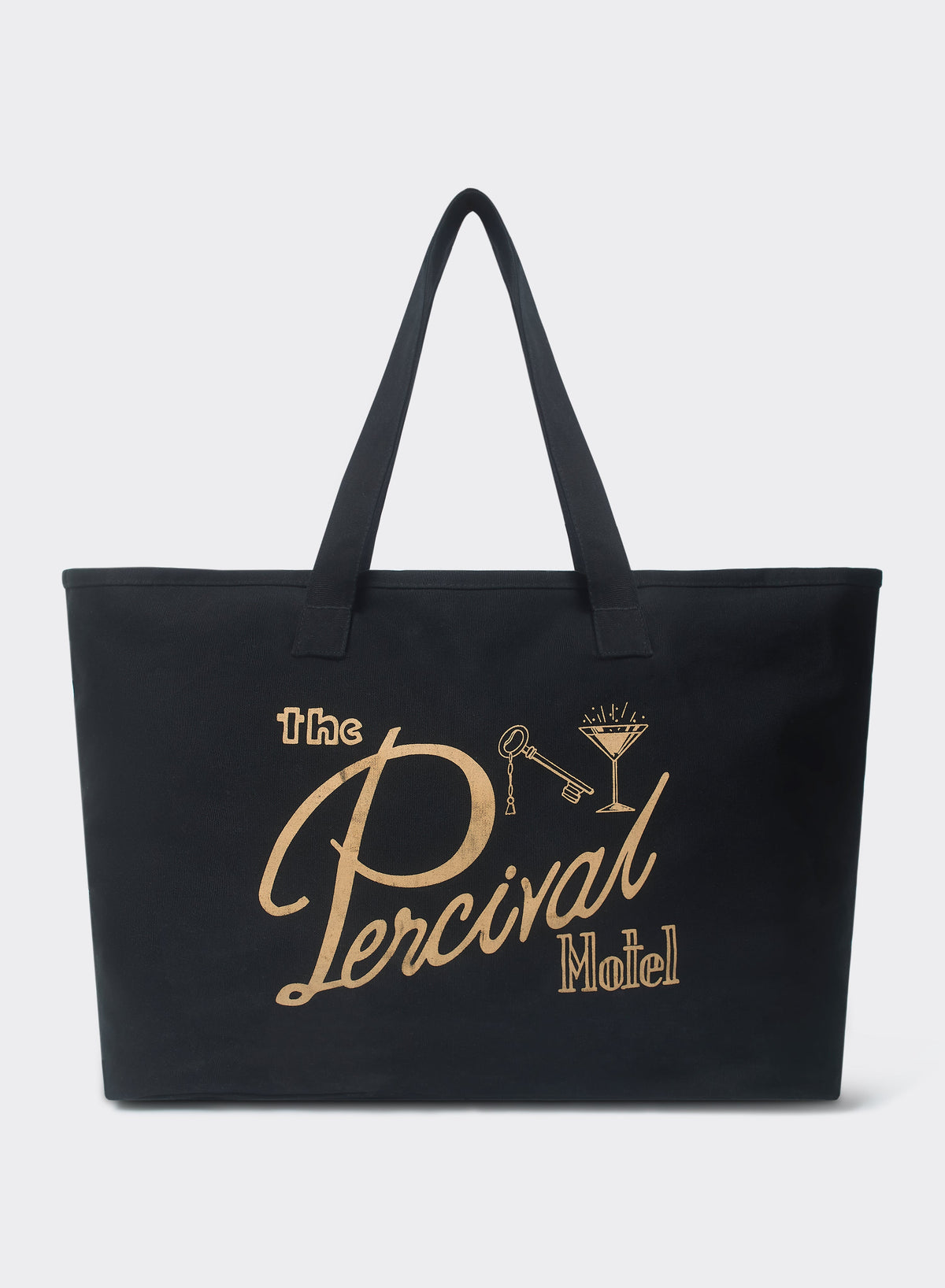 Kingsley Large Shopper Tote Bag - Black Cotton Zip Tote