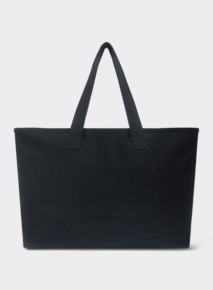 Kingsley Large Shopper Tote Bag - Black Cotton Zip Tote