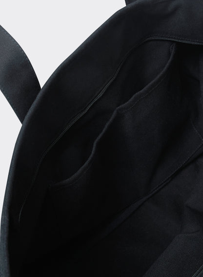 Kingsley Large Shopper Tote Bag - Black Cotton Zip Tote