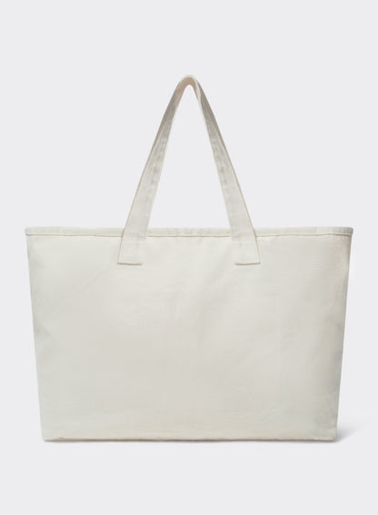 Unisex Large Shopper Tote Bag - Cream Cotton Tote