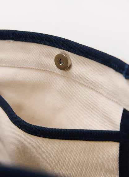 Tote Bag - Cotton Canvas - Cream Navy
