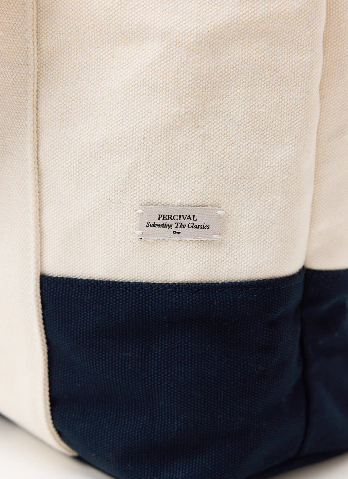 Tote Bag - Cotton Canvas - Cream Navy