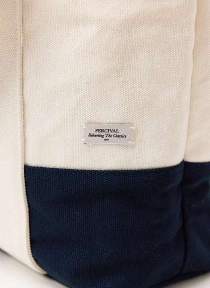 Tote Bag - Cotton Canvas - Cream Navy