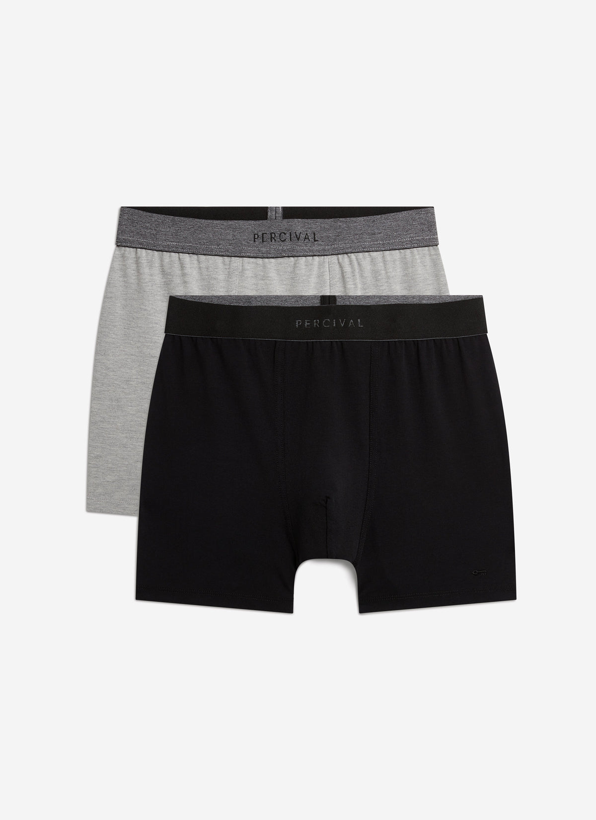 Men's Boxer Briefs: 2 Pack - Cotton - Grey/Black