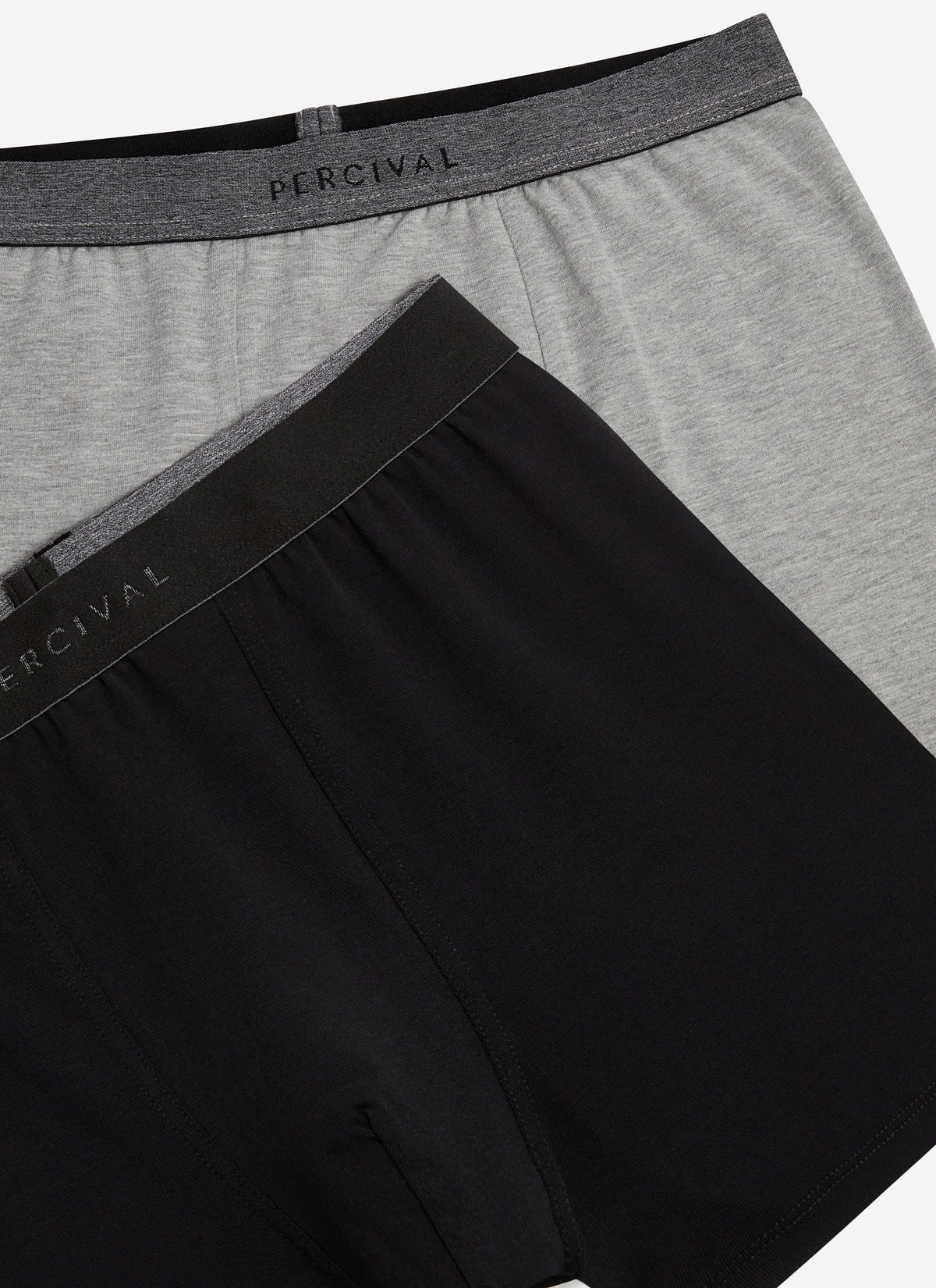 Men's Boxer Briefs: 2 Pack - Cotton - Grey/Black