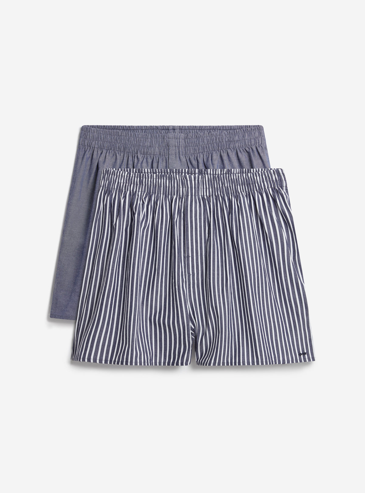 Men's Woven Boxers: 2 Pack - Cotton - Blue/Navy