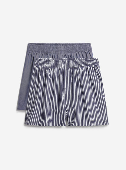 Men's Woven Boxers: 2 Pack - Cotton - Blue/Navy