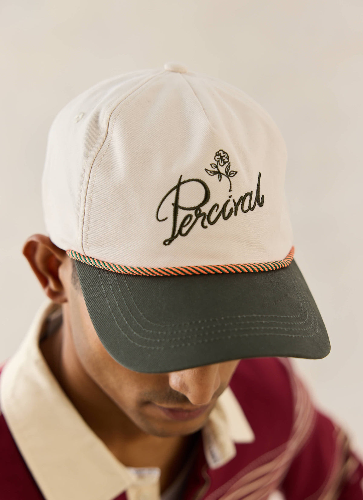Men's Rope Trucker Cap: Spencer - Cotton - Cream - Percival