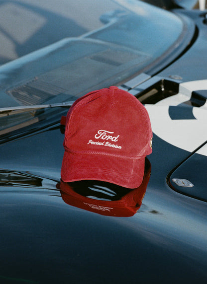 Men's Corduroy Trucker Cap - Cotton - Red - Ford x Percival