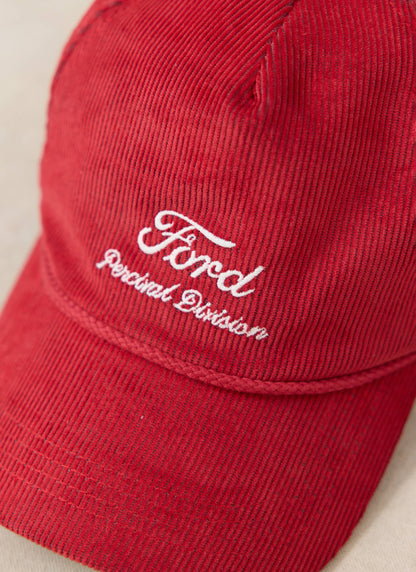 Men's Corduroy Trucker Cap - Cotton - Red - Ford x Percival
