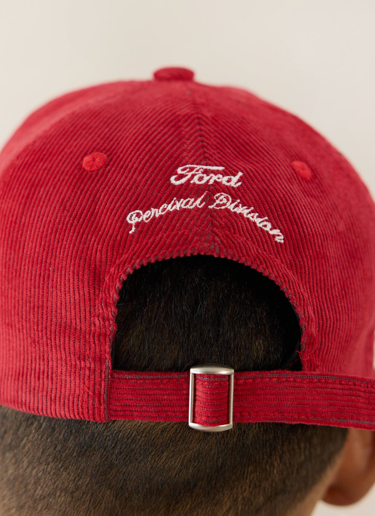 Men's Corduroy Trucker Cap - Cotton - Red - Ford x Percival
