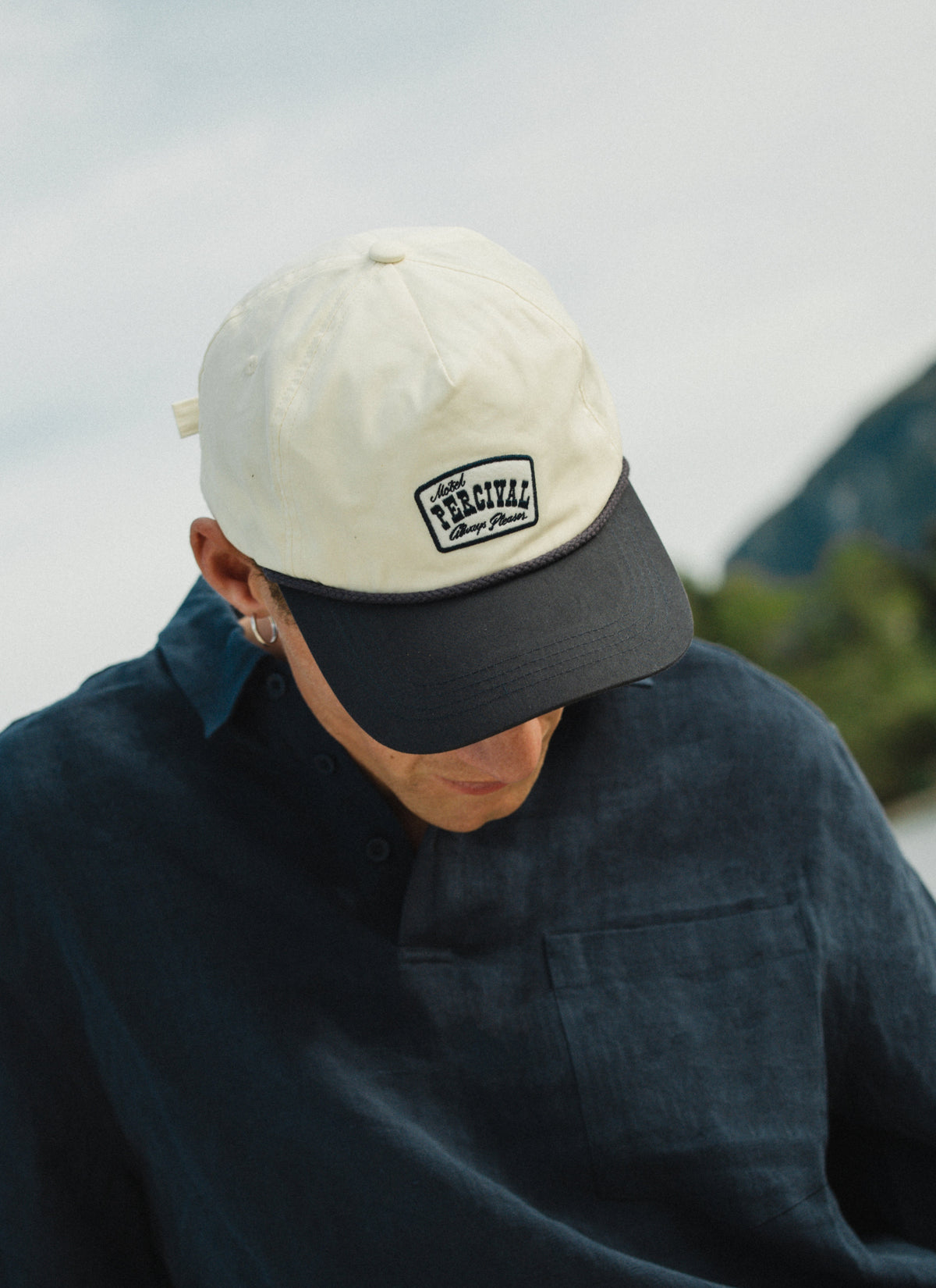 Men's Trucker Cap - Donovan - Rope Trim - Cotton - Cream