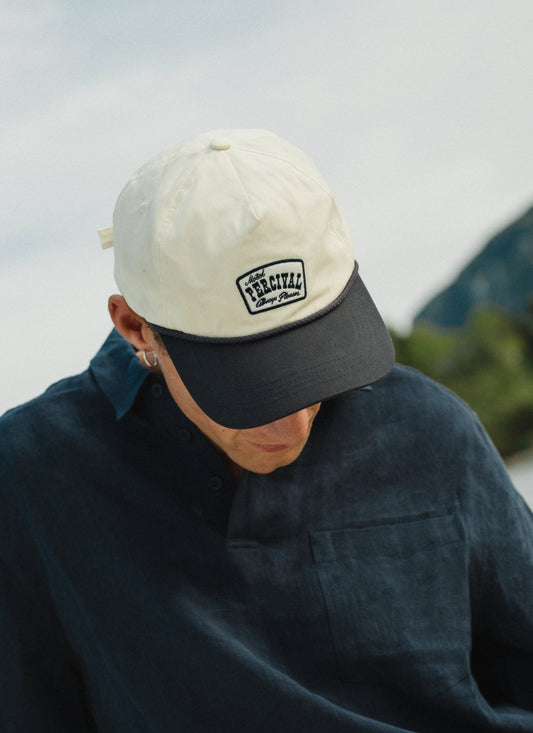 Men's Trucker Cap - Donovan - Rope Trim - Cotton - Cream