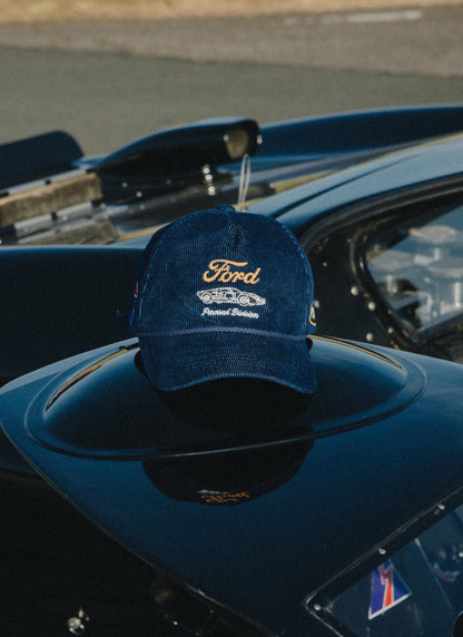 Men's Corduroy Trucker Cap - Cotton - Navy Blue - Ford x Percival