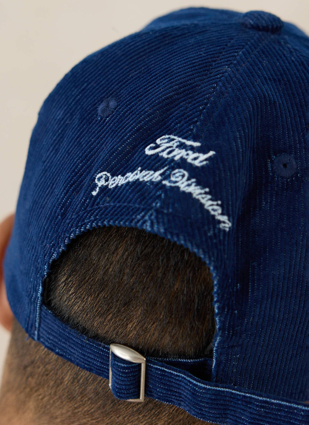 Men's Corduroy Trucker Cap - Cotton - Navy Blue - Ford x Percival