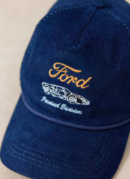 Men's Corduroy Trucker Cap - Cotton - Navy Blue - Ford x Percival