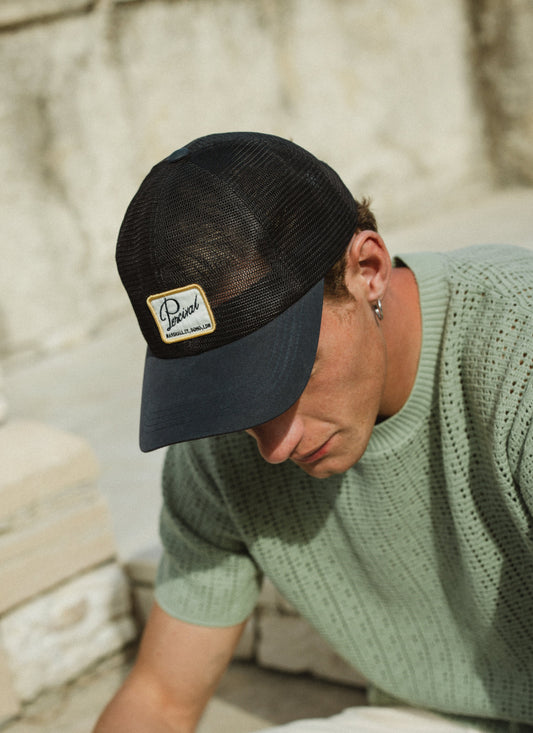 Men's Mesh Trucker Cap - Damien - Navy Blue