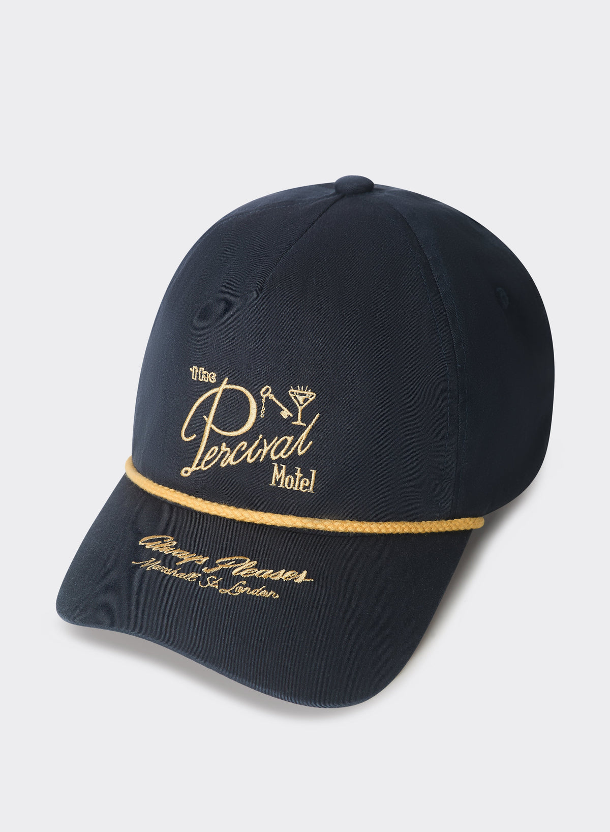 Kingsley Embroidered Soft Trucker Cap - Cotton - Navy Blue