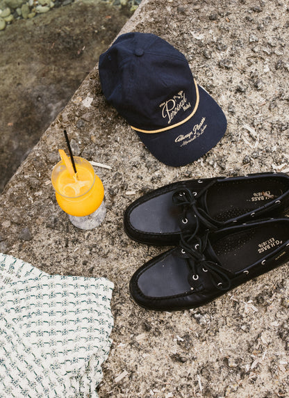 Kingsley Embroidered Soft Trucker Cap - Cotton - Navy Blue