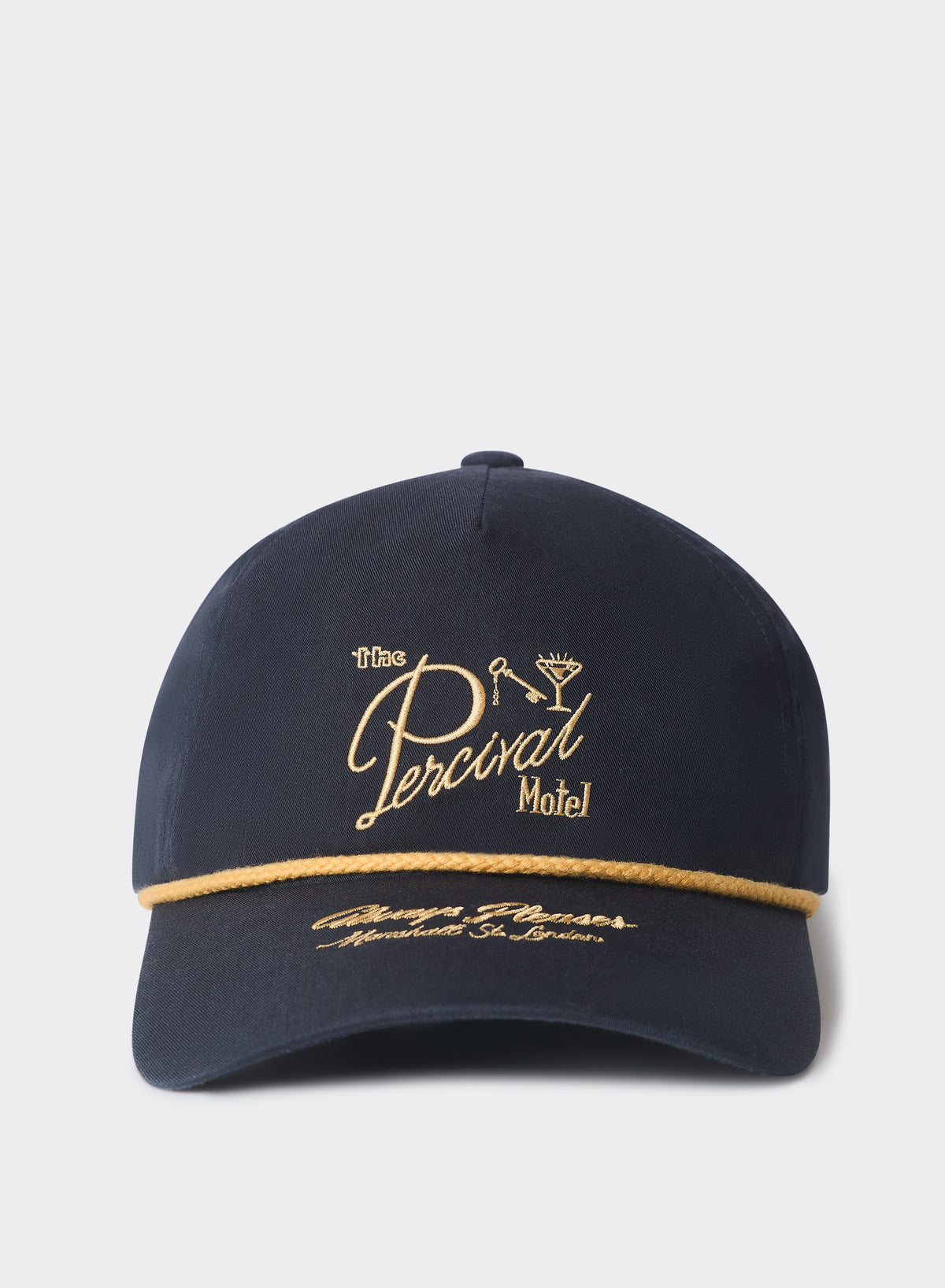 Kingsley Embroidered Soft Trucker Cap - Cotton - Navy Blue