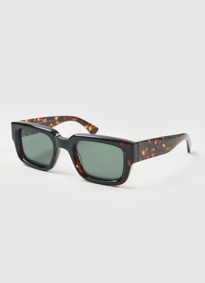 P002-E20 Demi Brown Tortoise Sunglasses - Bottle Green Lenses