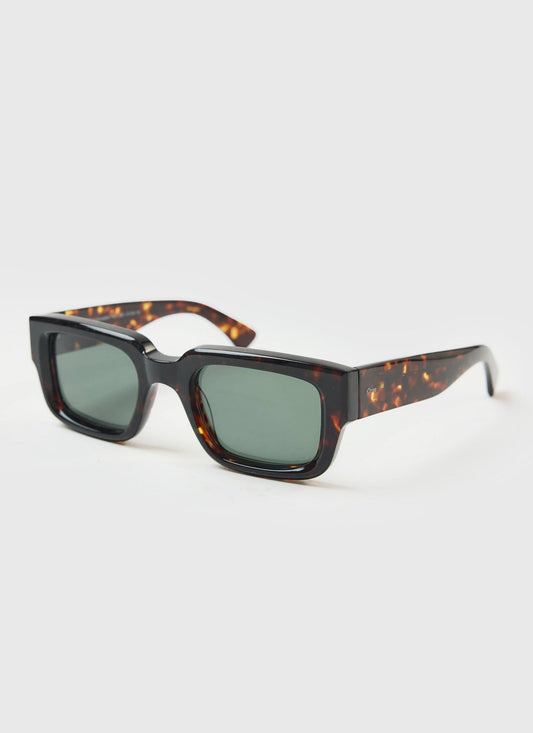 P002-E20 Demi Brown Tortoise Sunglasses - Bottle Green Lenses