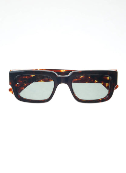 P002-E20 Demi Brown Tortoise Sunglasses - Bottle Green Lenses