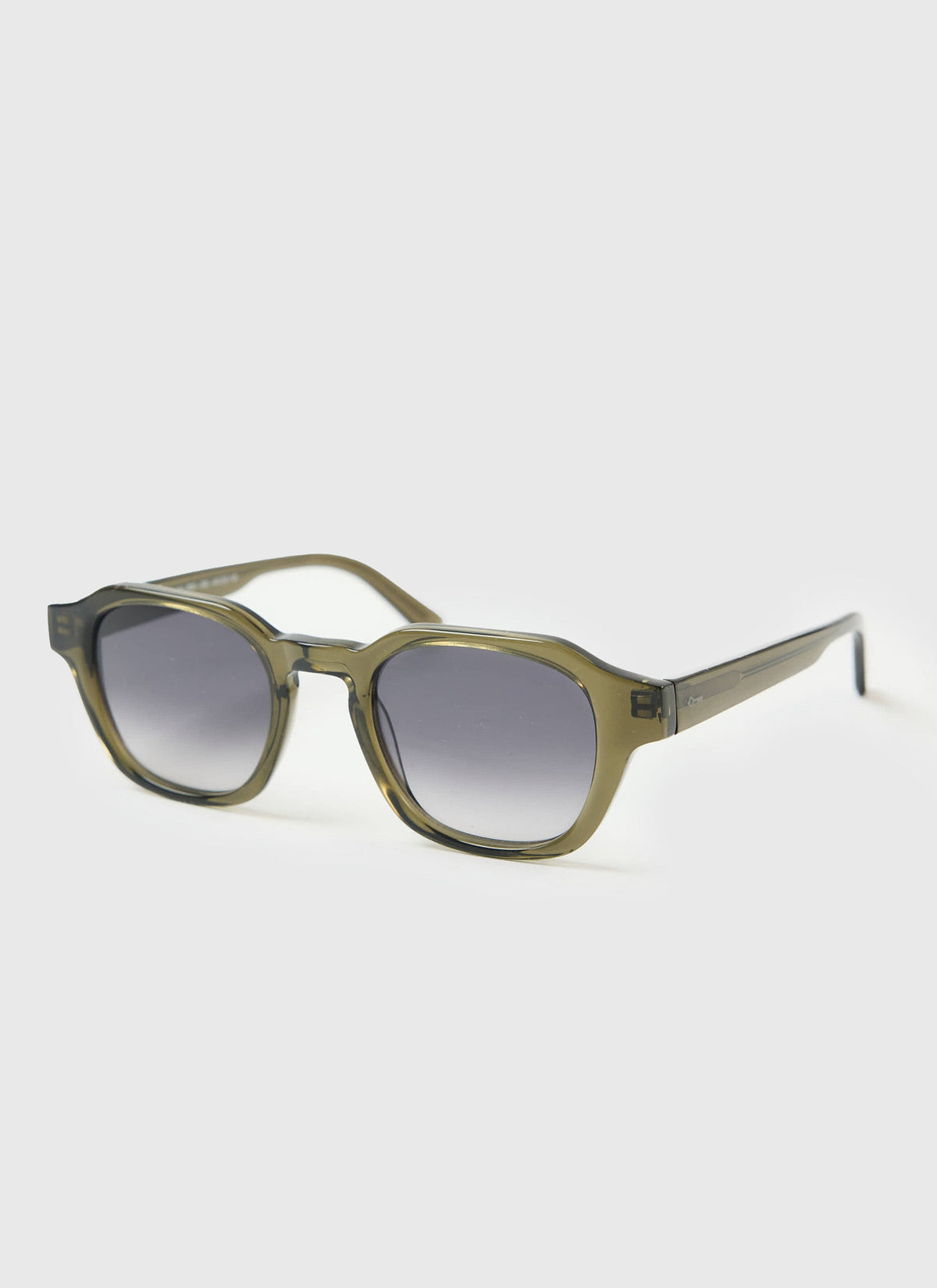 P001-E52 Olive Green Sunglasses - Light Brown Lenses