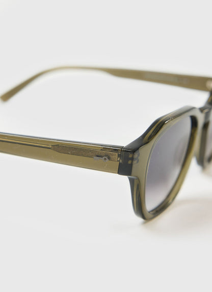 P001-E52 Olive Green Sunglasses - Light Brown Lenses