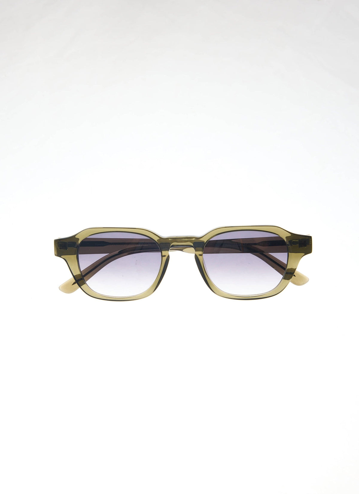 P001-E52 Olive Green Sunglasses - Light Brown Lenses