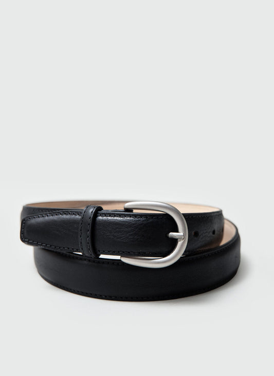 Men's Leather Dress Belt - Made in England - Black