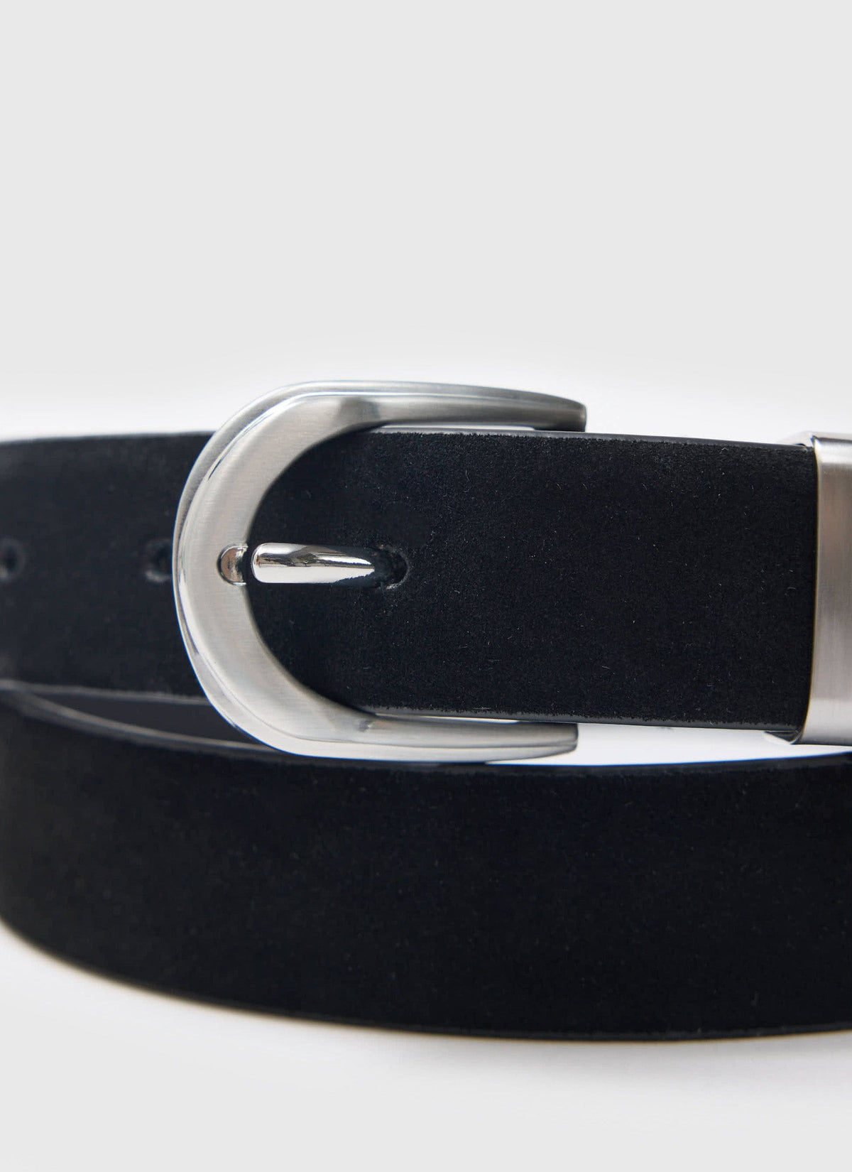 Suede Belt - 100% Leather - Black