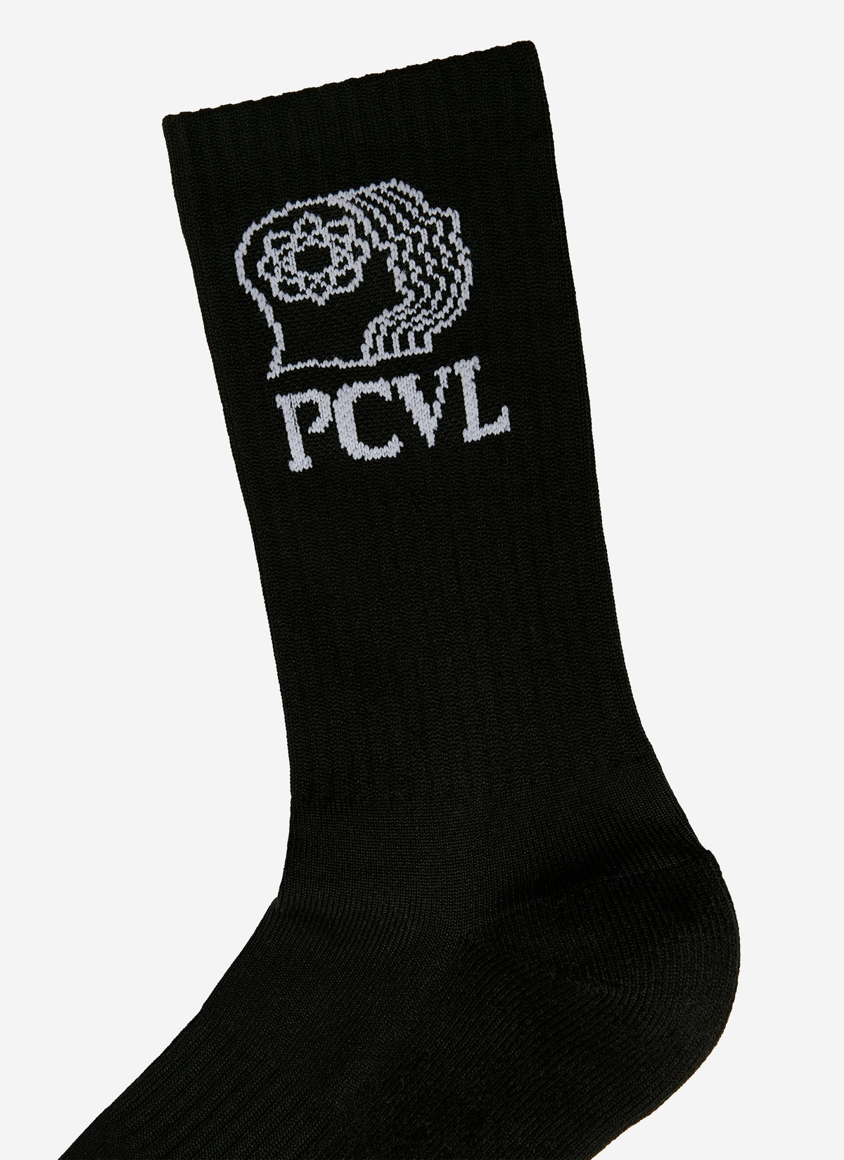 Men's Sport Socks - Ribbed Cuff & PCVL Logo - Black