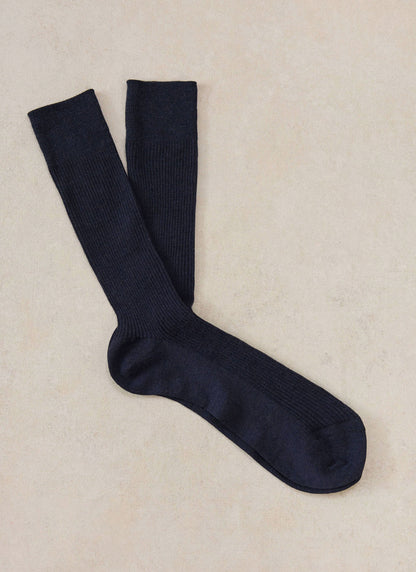 Men's Navy Socks - Merino Wool - Percival