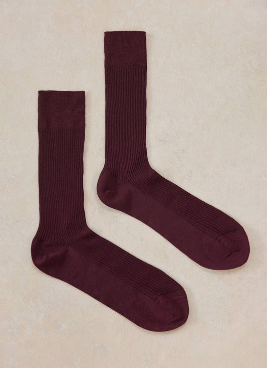 Men's Merlot Socks - Merino Wool - Percival