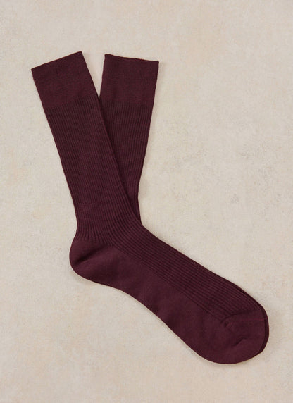Men's Merlot Socks - Merino Wool - Percival