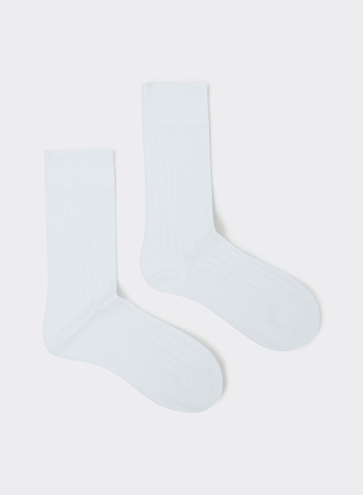 Men's Loafer Dress Ribbed Socks - White - 100% Cotton