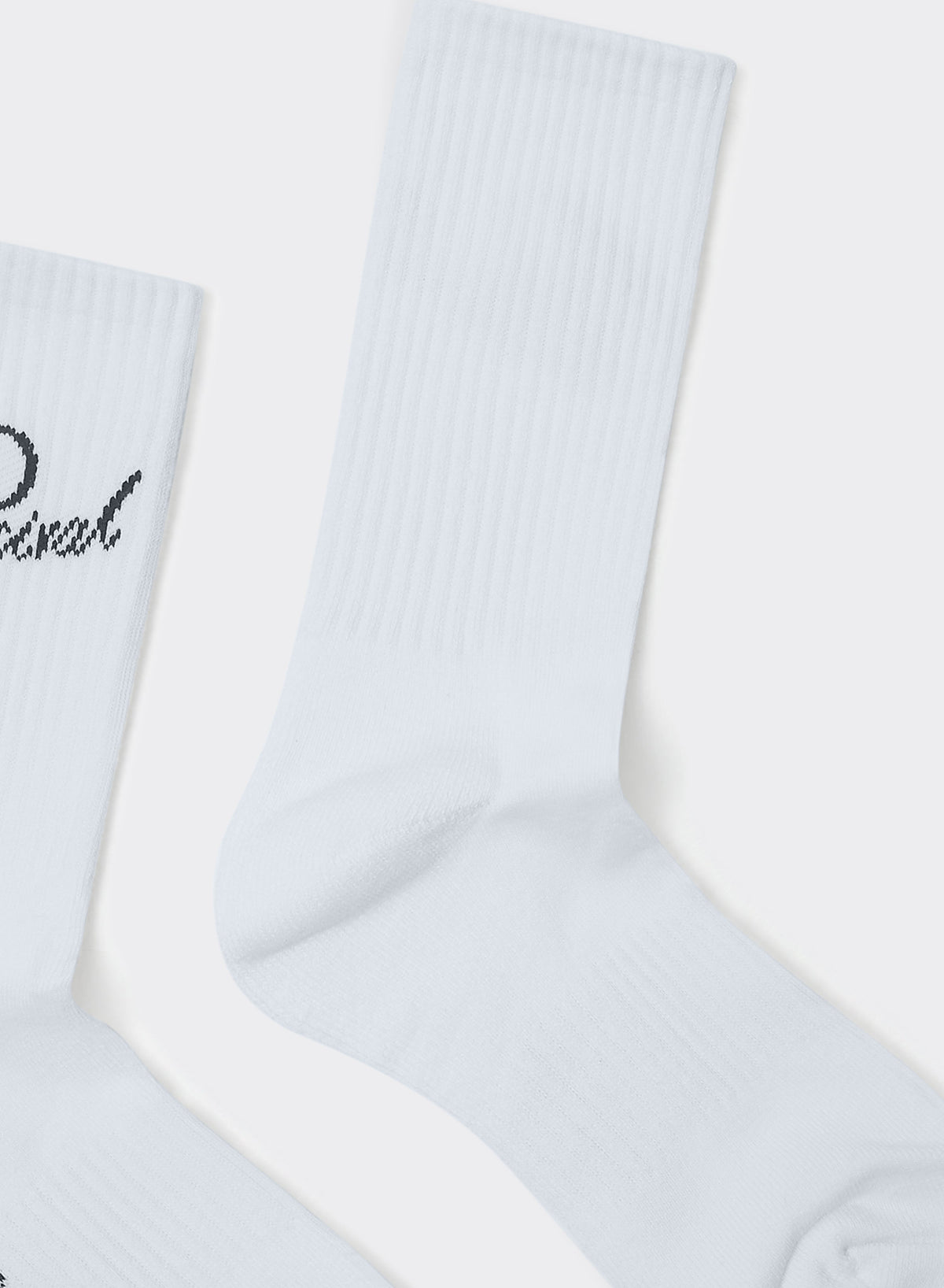 Men's Kingsley Jacquard Socks - White Cotton Crew