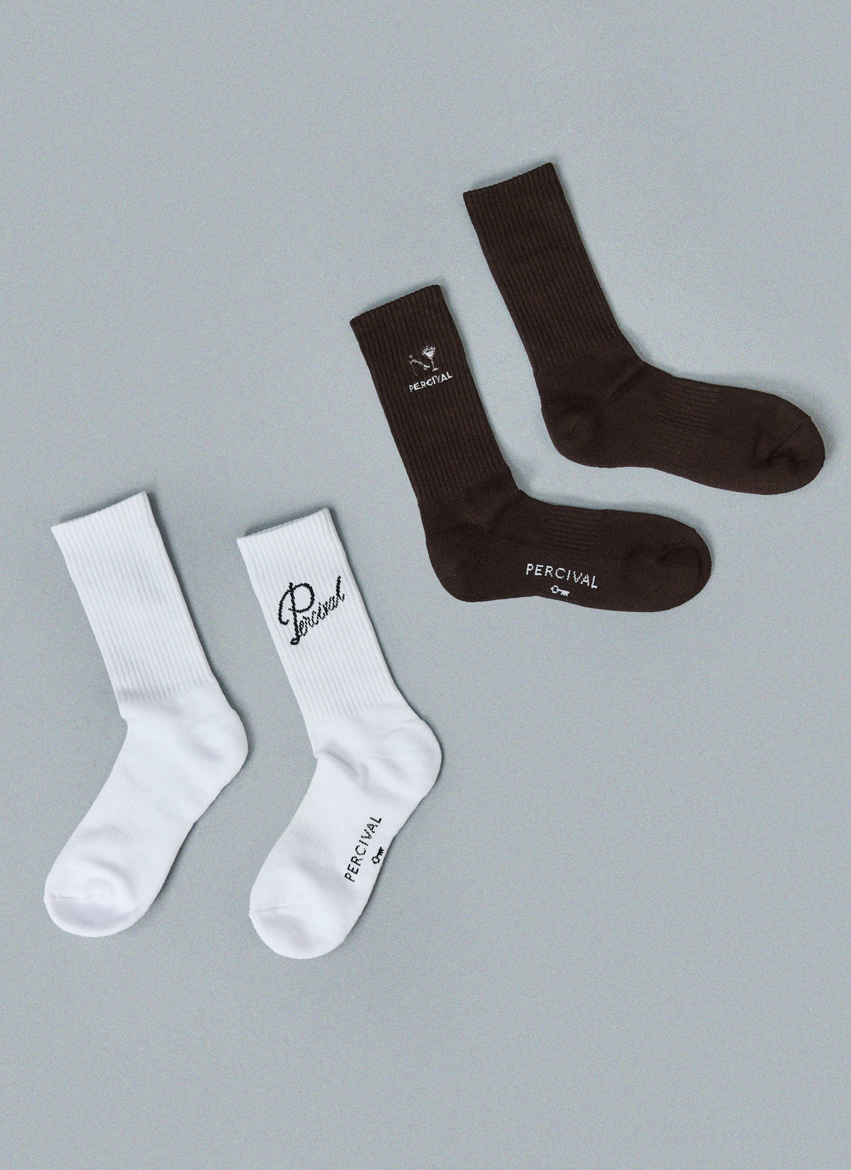 Men's Aperitivo Embroidered Socks - Black Cotton Crew