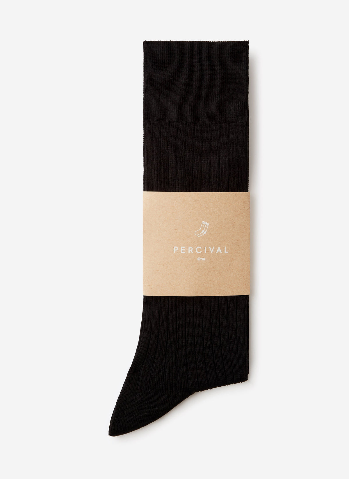 Men's RIbbed Dress Socks - Cotton - Black