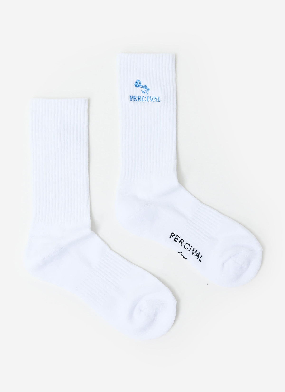 Smith Floral Embroidered Socks - Organic Cotton - White