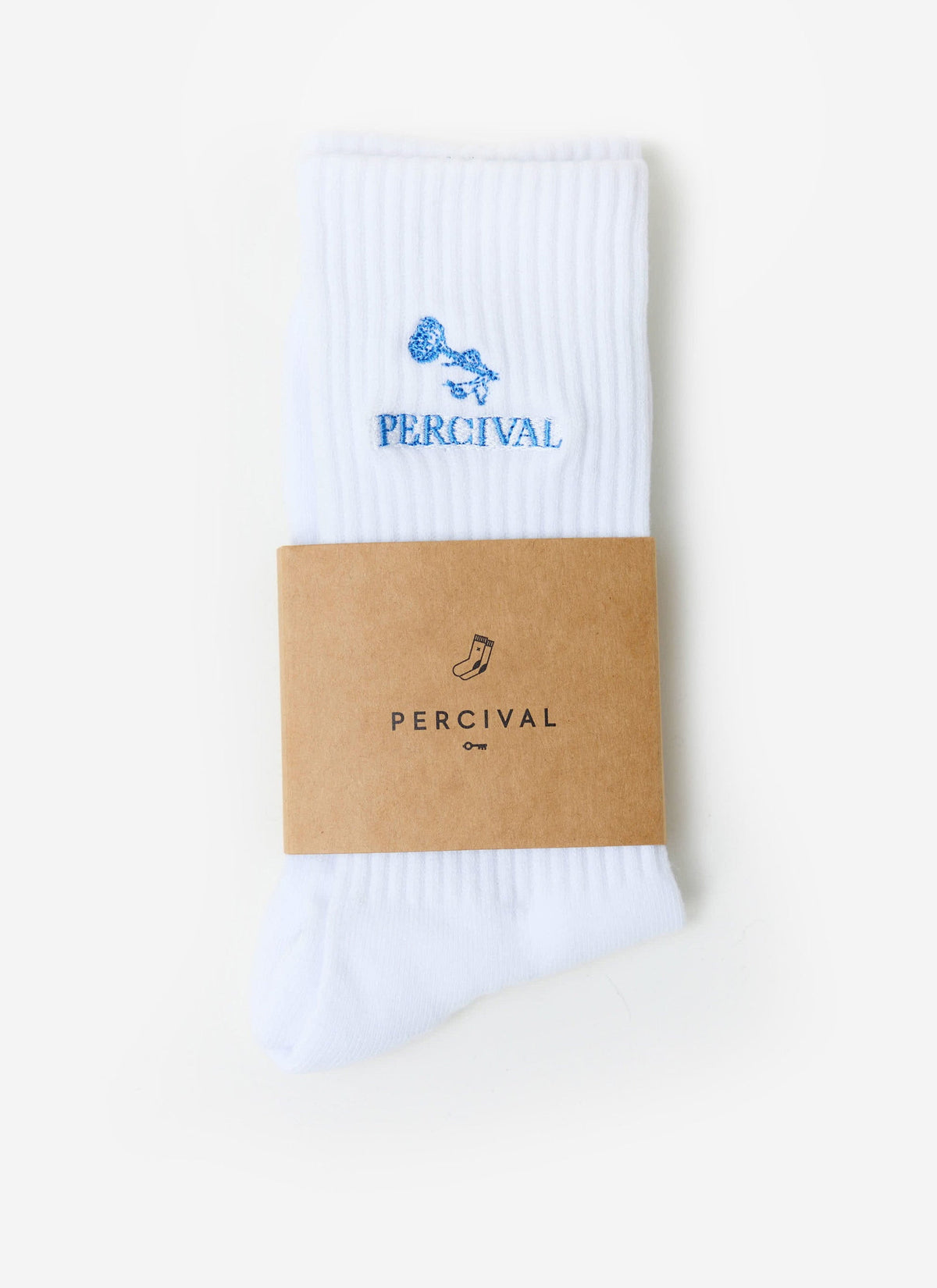 Smith Floral Embroidered Socks - Organic Cotton - White