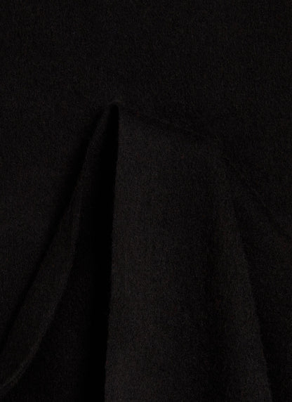 Men's Long Wool Scarf - Embroidered - Black